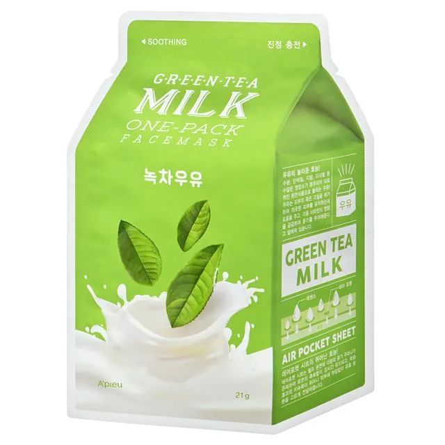 apieu- milk one pack green tea mask